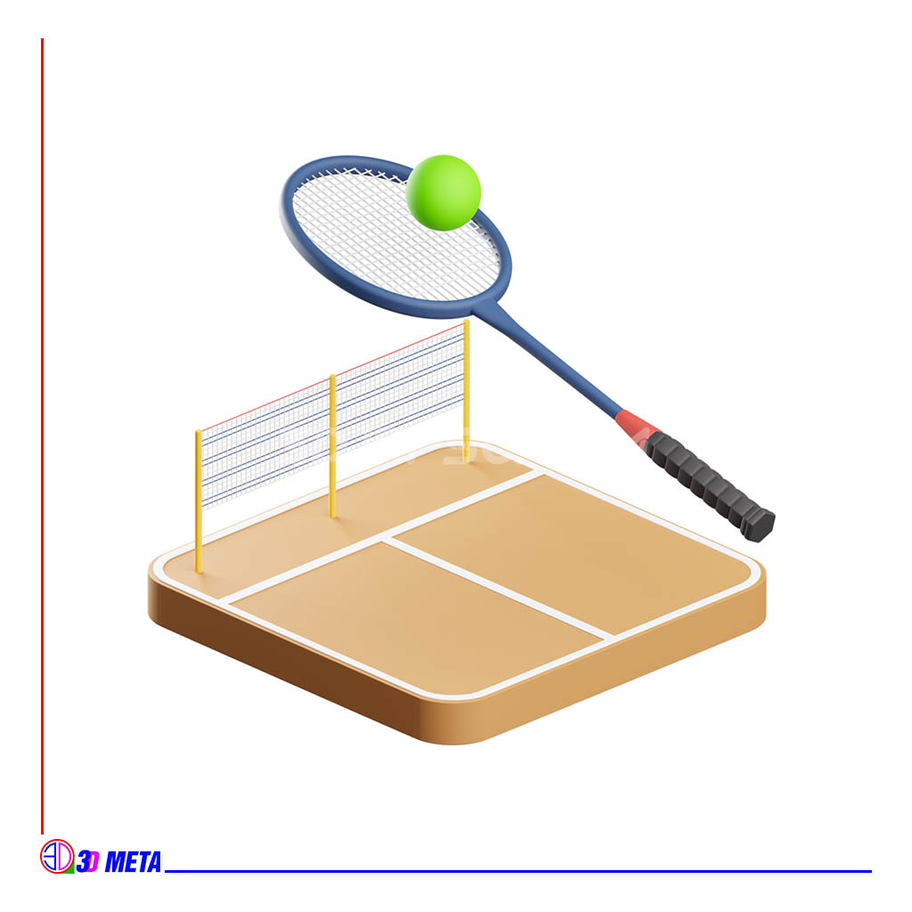 محصول مدل سه بعدی توپ بدمینتون 